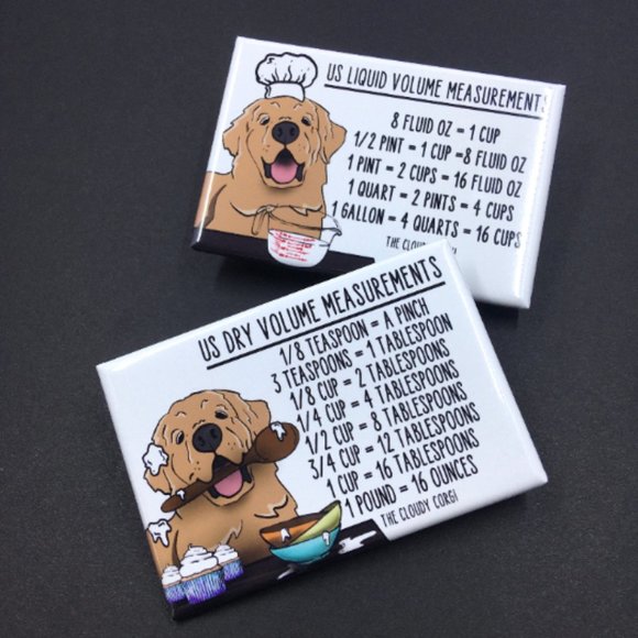 Golden Retriever Dog Kitchen Measurement Chart Set - Picture 2 of 7